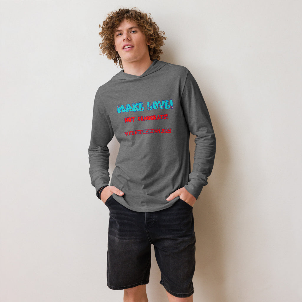 Hooded Long Sleeve Make Love Tee