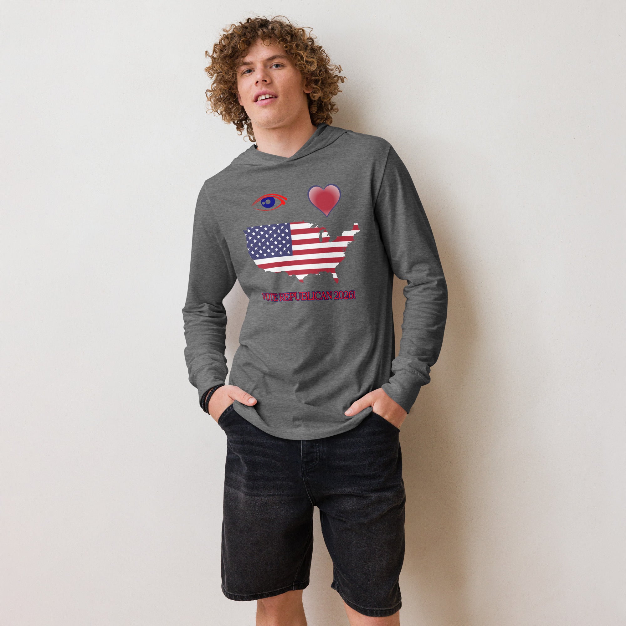 Hooded Long Sleeve I Love America Tee
