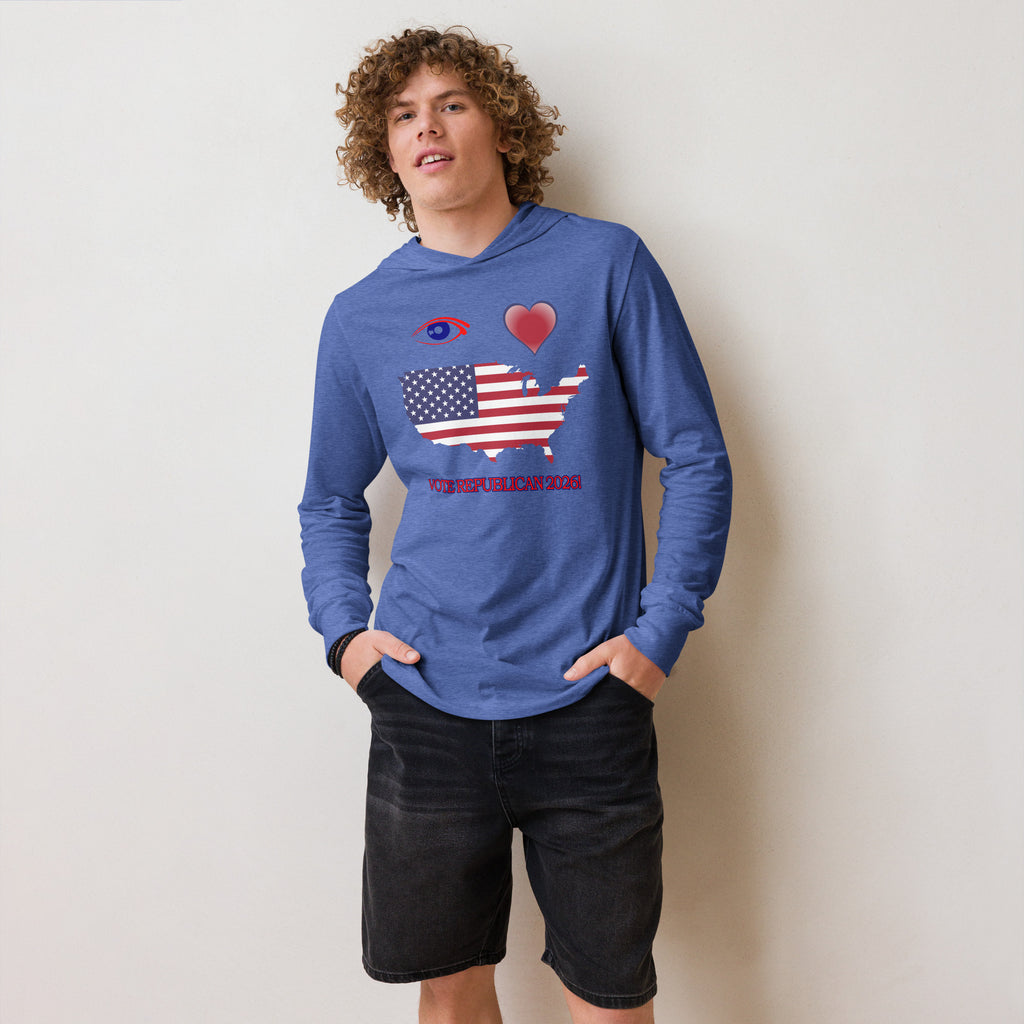 Hooded Long Sleeve I Love America Tee