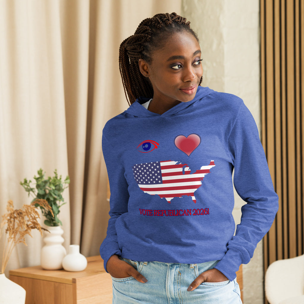 Hooded Long Sleeve I Love America Tee