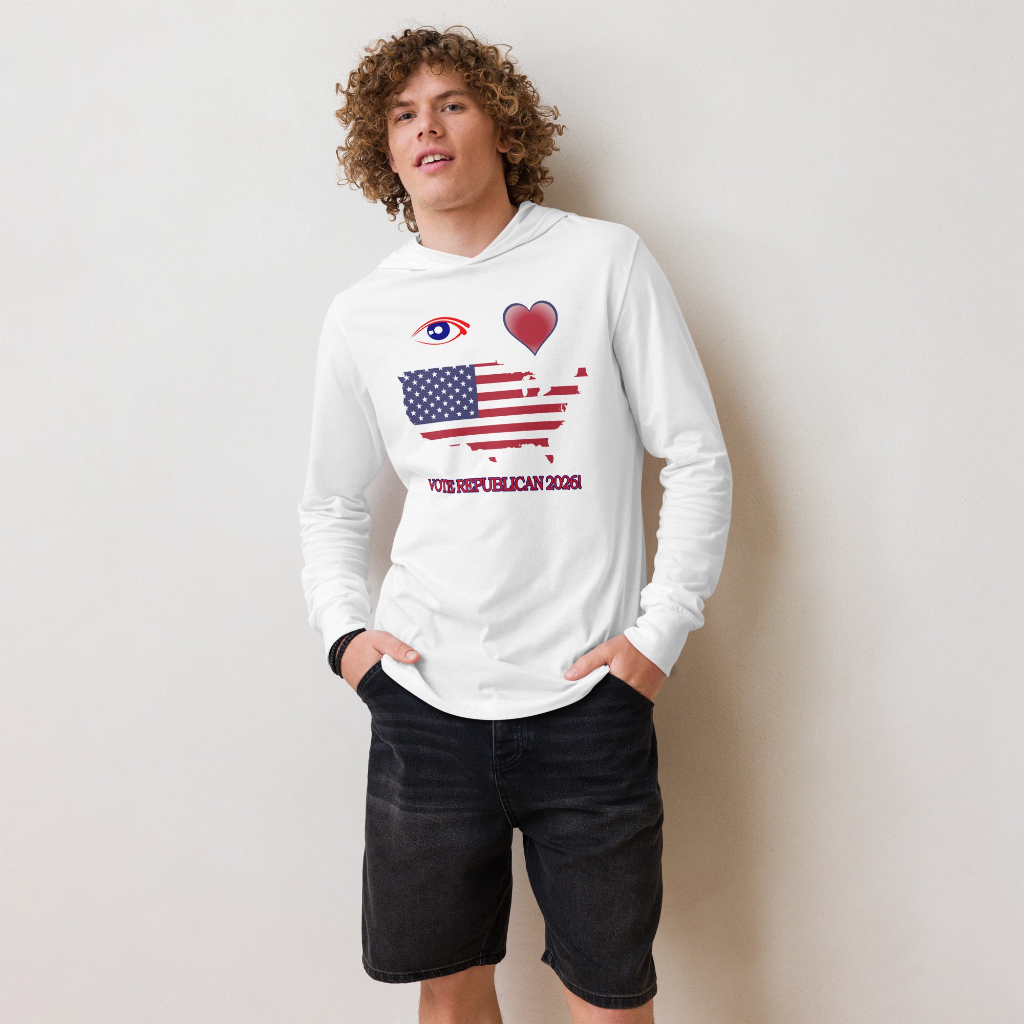 Hooded Long Sleeve I Love America Tee